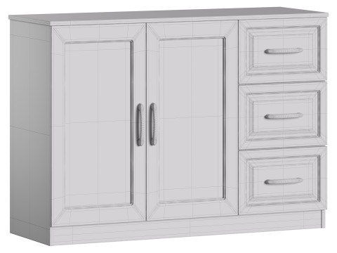 Modern Wood Buffet Cabinet 2 Modelo 3D