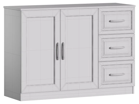 Modern Wood Buffet Cabinet 2 3D Model