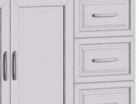 Modern Wood Buffet Cabinet 2 Modelo 3D