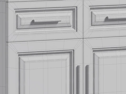 Modern Wood Buffets Sideboards 1 3D Model