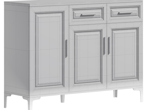 Modern Wood Buffets Sideboards 2 3D Model