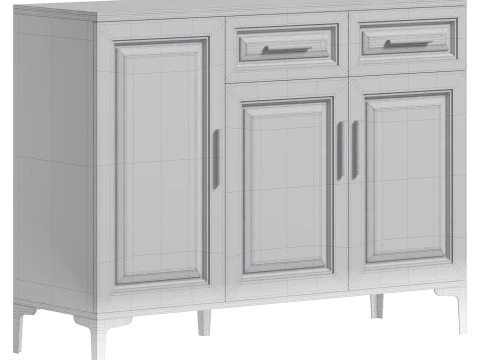 Modern Wood Buffets Sideboards 2 3D Model