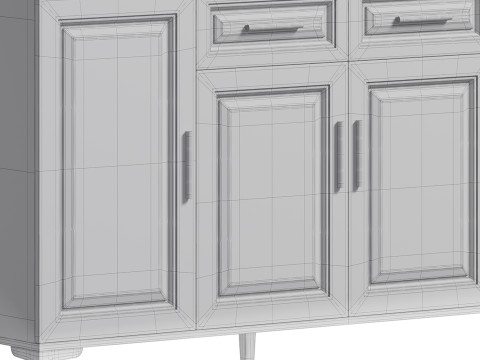 Modern Wood Buffets Sideboards 3 3D 모델
