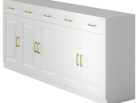 Modern Wood Sideboard Credenza 1 Modelo 3D