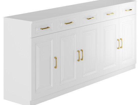Modern Wood Sideboard Credenza 1 Modelo 3D