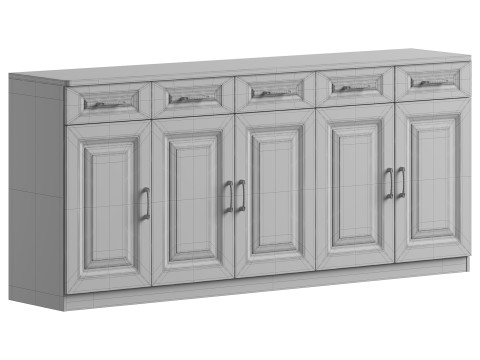 Modern Wood Sideboard Credenza 1 Modelo 3D