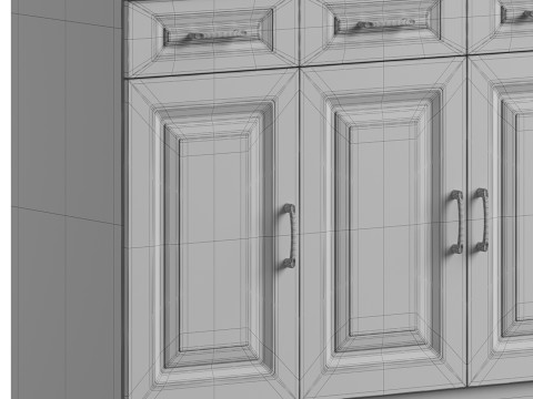 Modern Wood Sideboard Credenza 1 Modelo 3D