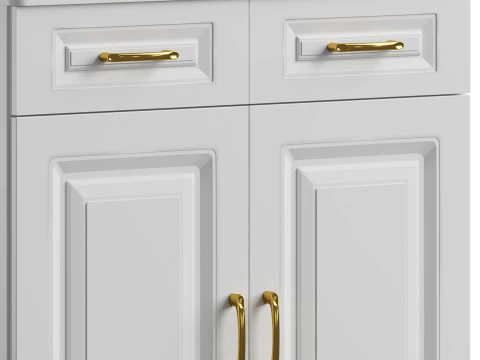 Modern Wood Sideboard Credenza 2 3D Model