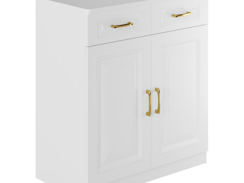 Modern Wood Sideboard Credenza 2 3D Modell