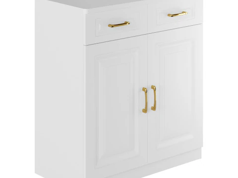 Modern Wood Sideboard Credenza 2 3D Model