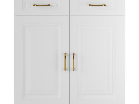 Modern Wood Sideboard Credenza 2 3D Modell