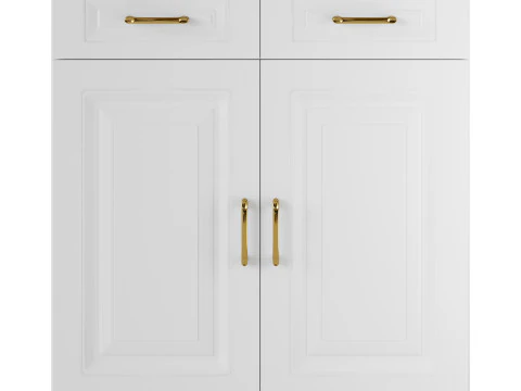 Modern Wood Sideboard Credenza 2 3D Model