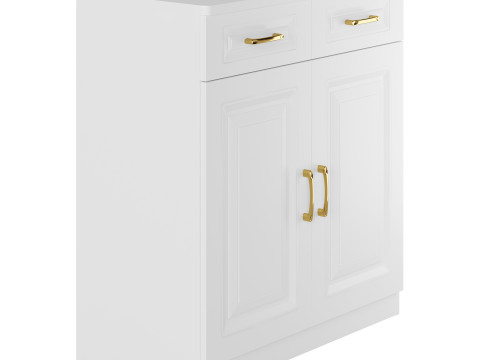Modern Wood Sideboard Credenza 2 3D Modell