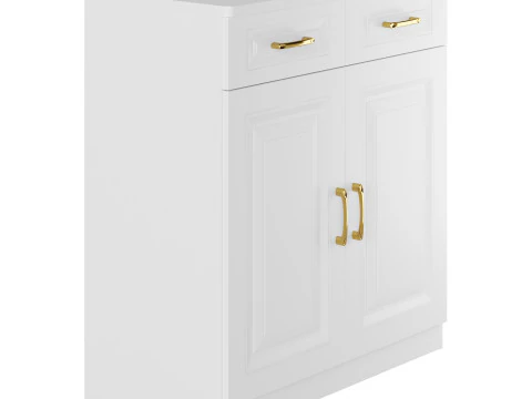 Modern Wood Sideboard Credenza 2 3D Model
