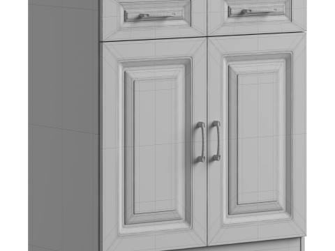 Modern Wood Sideboard Credenza 2 3D Modell
