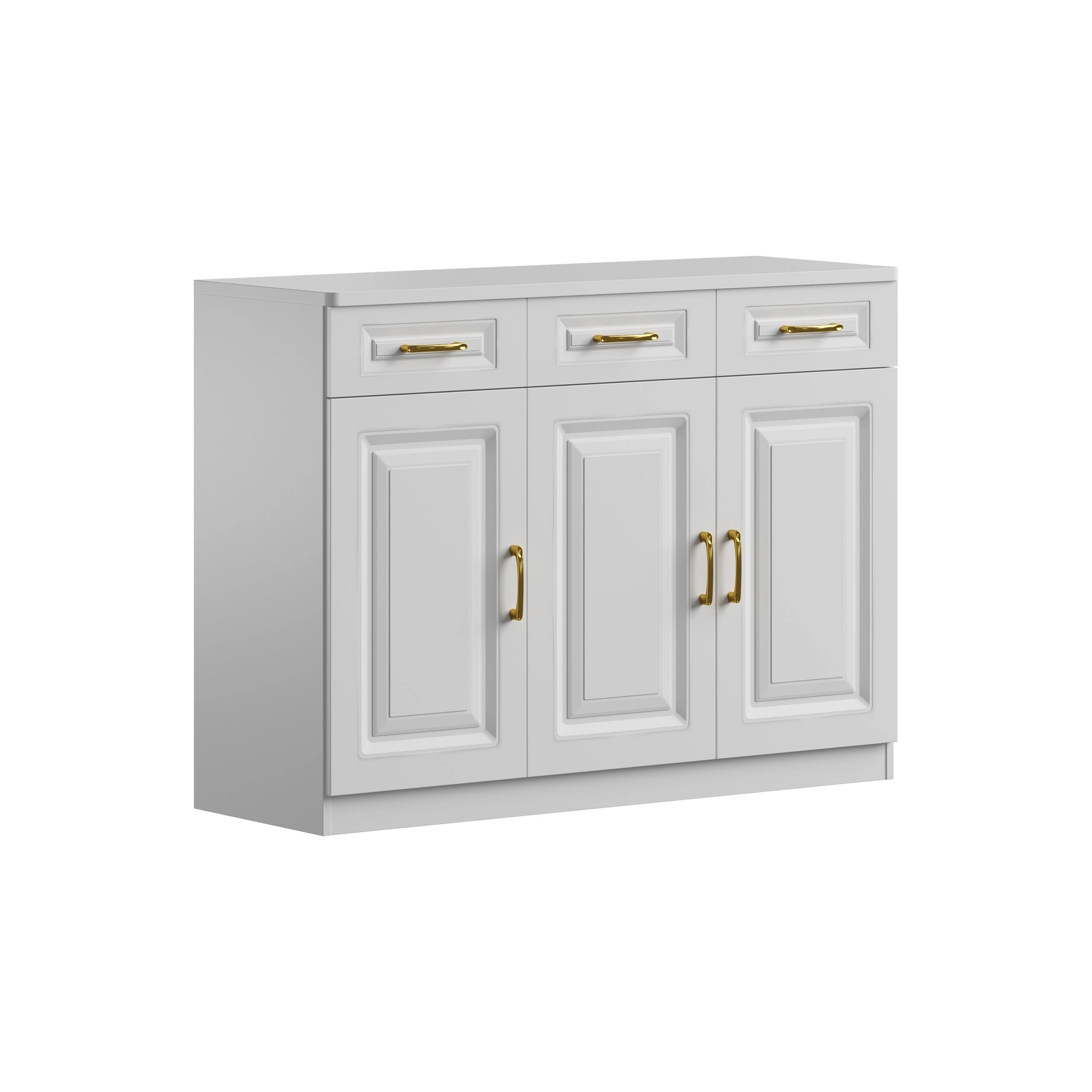 Modern Wood Sideboard Credenza 3 3D Model .c4d .max .obj .3ds .fbx .stl .blend 