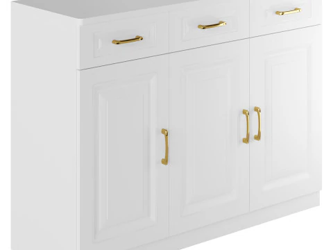 Modern Wood Sideboard Credenza 3 3D Model