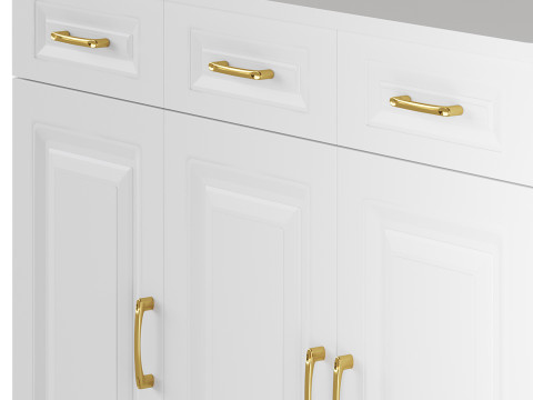 Modern Wood Sideboard Credenza 3 3D मॉडल