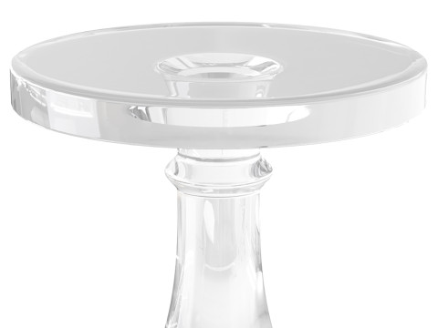 Modern Acrylic Clear Round End Table with Pedestal Modello 3D