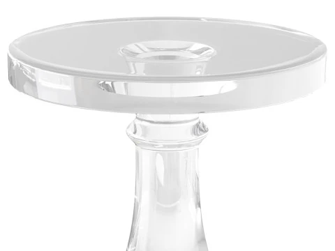 Modern Acrylic Clear Round End Table with Pedestal 3D Model