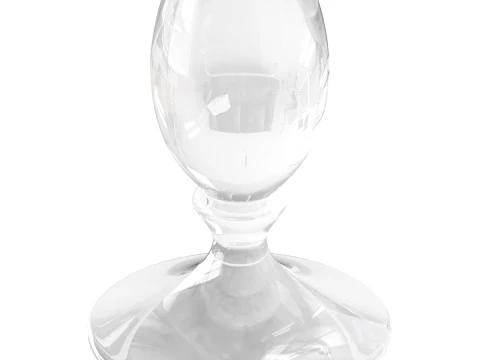 Modern Acrylic Clear Round End Table with Pedestal 3D Model