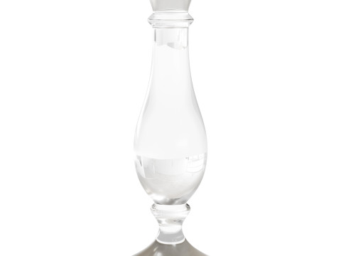 Modern Acrylic Clear Round End Table with Pedestal Modello 3D