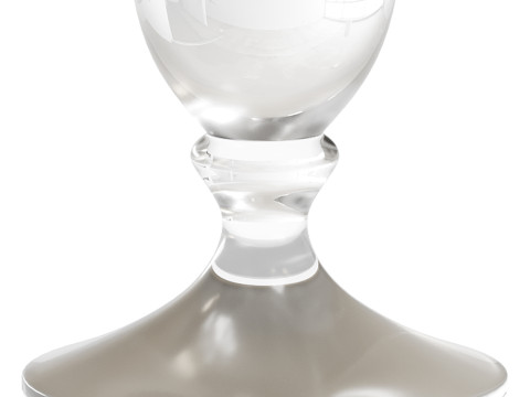 Modern Acrylic Clear Round End Table with Pedestal Modello 3D