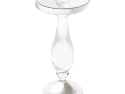 Modern Acrylic Clear Round End Table with Pedestal Modello 3D