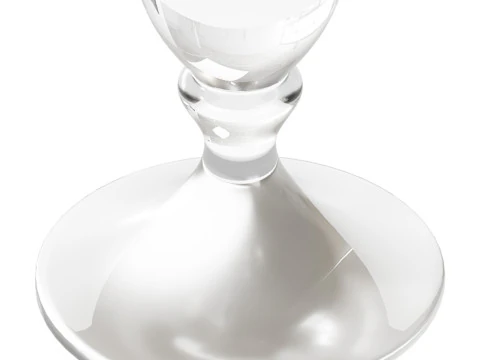 Modern Acrylic Clear Round End Table with Pedestal 3D Model