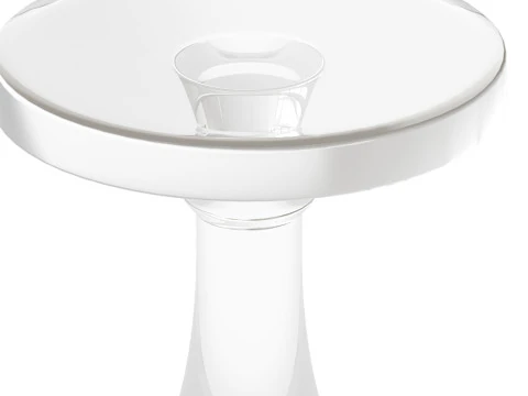 Modern Acrylic Clear Round End Table with Pedestal 3D Model