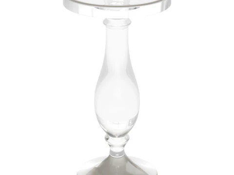 Modern Acrylic Clear Round End Table with Pedestal 3D Model