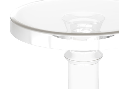 Modern Acrylic Clear Round End Table with Pedestal Modello 3D