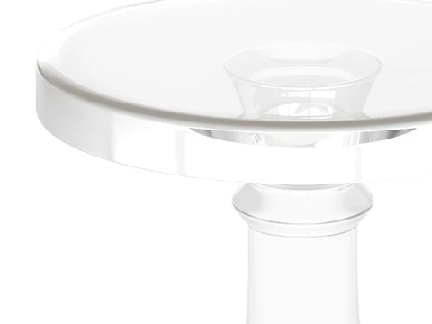 Modern Acrylic Clear Round End Table with Pedestal 3D Model