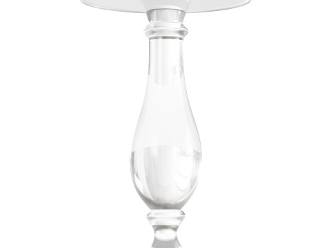 Modern Acrylic Clear Round End Table with Pedestal Modello 3D