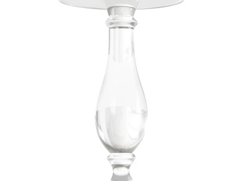 Modern Acrylic Clear Round End Table with Pedestal 3D Model