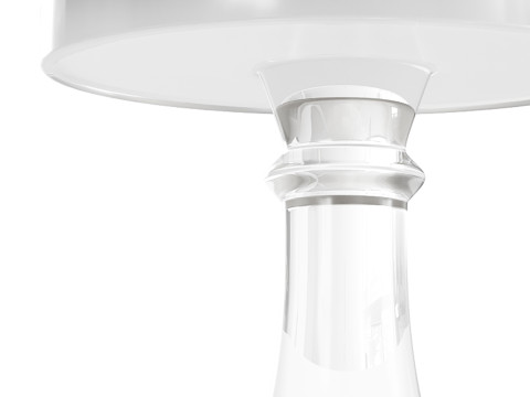 Modern Acrylic Clear Round End Table with Pedestal Modello 3D
