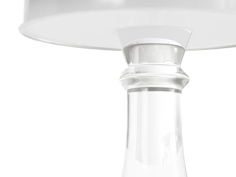 Modern Acrylic Clear Round End Table with Pedestal 3D Model