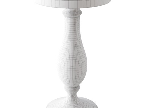 Modern Acrylic Clear Round End Table with Pedestal Modello 3D