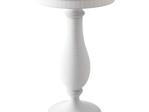 Modern Acrylic Clear Round End Table with Pedestal 3D Model