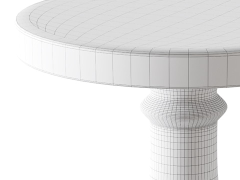 Modern Acrylic Clear Round End Table with Pedestal Modello 3D