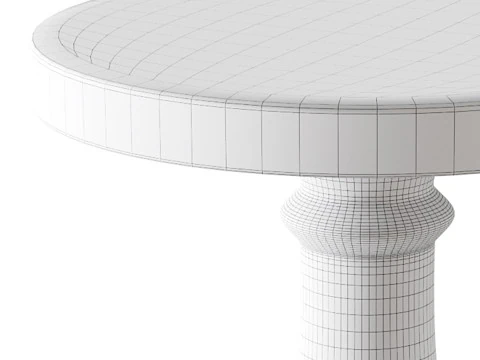 Modern Acrylic Clear Round End Table with Pedestal 3D Model