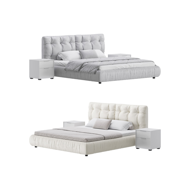 Modern Bed Frame Foam Standard Bed 3D Model .c4d .max .obj .3ds .fbx .stl .blend
