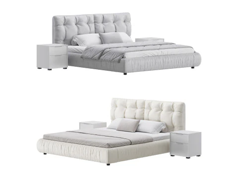 현대식 침대 프레임 폼 스탠다드 침대 3D 모델