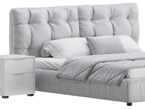 Modern Bed Frame Foam Standard Bed 3D Model