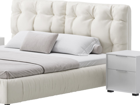 Modern Bed Frame Foam Standard Bed 3D Model