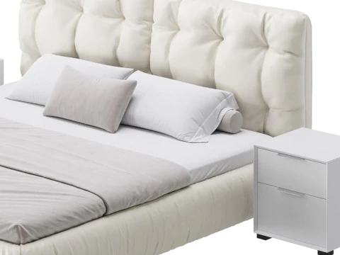 Modern Bed Frame Foam Standard Bed 3D Model