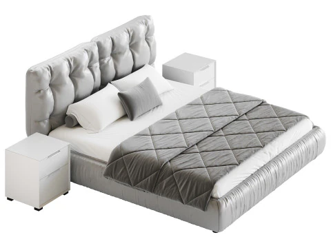 Modern Bed Frame Foam Standard Bed 3D Model