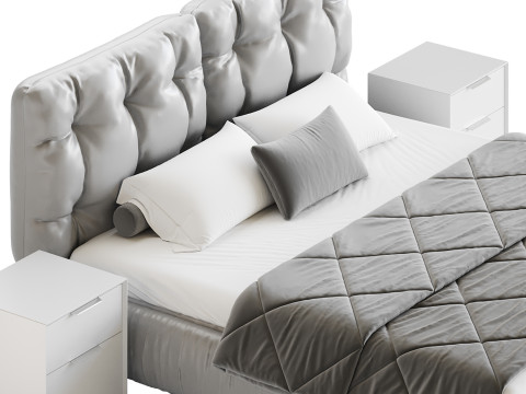 Modern Bed Frame Foam Standard Bed 3D Model