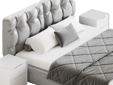Modern Bed Frame Foam Standard Bed 3D Model