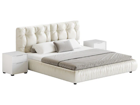 Modern Bed Frame Foam Standard Bed 3D Model